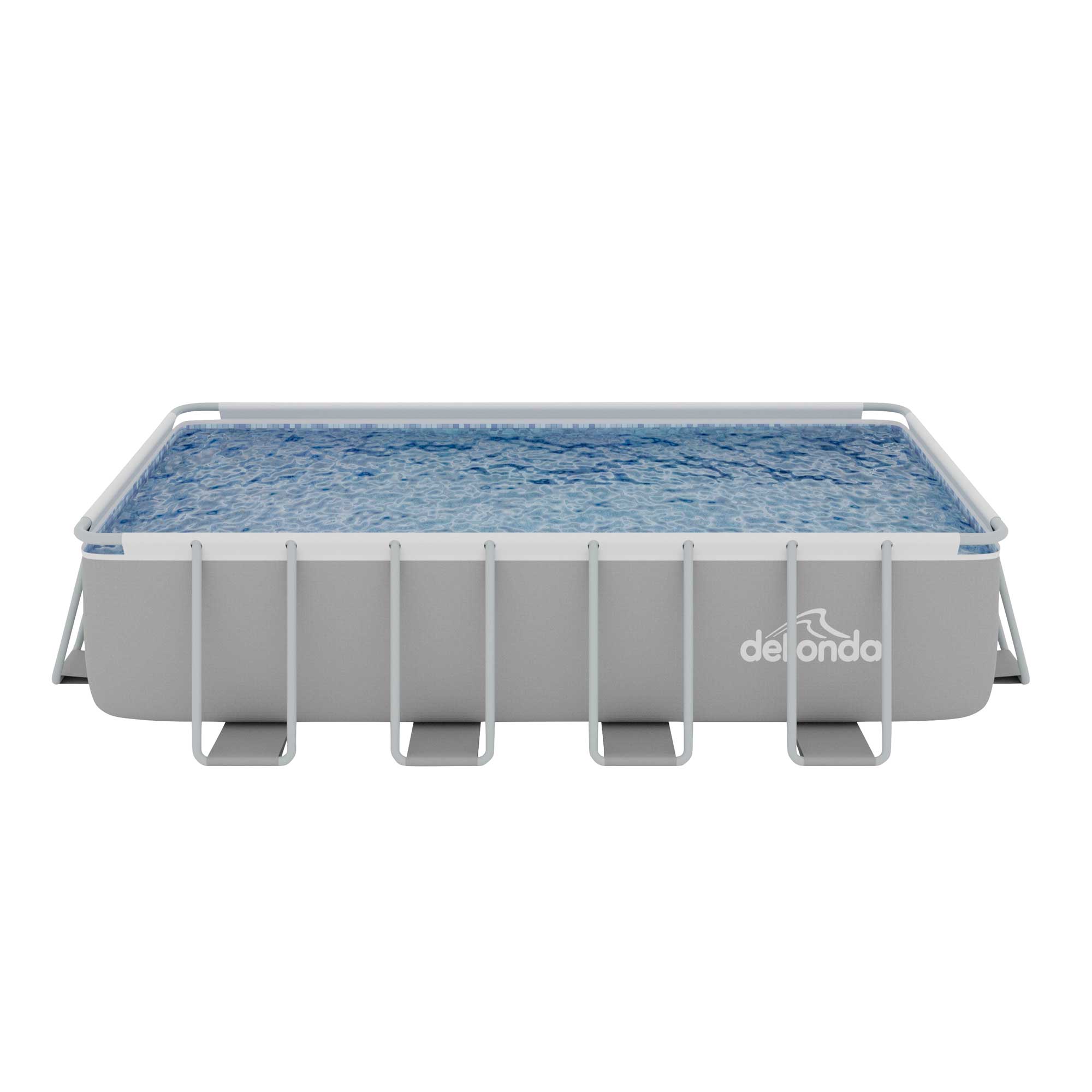 18ft Deluxe Steel Frame Above Ground Swimming Pool with Filter Pump - Durable Rectangular Backyard Pool for Family Fun, Outdoor Parties & Summer Relaxation DL22