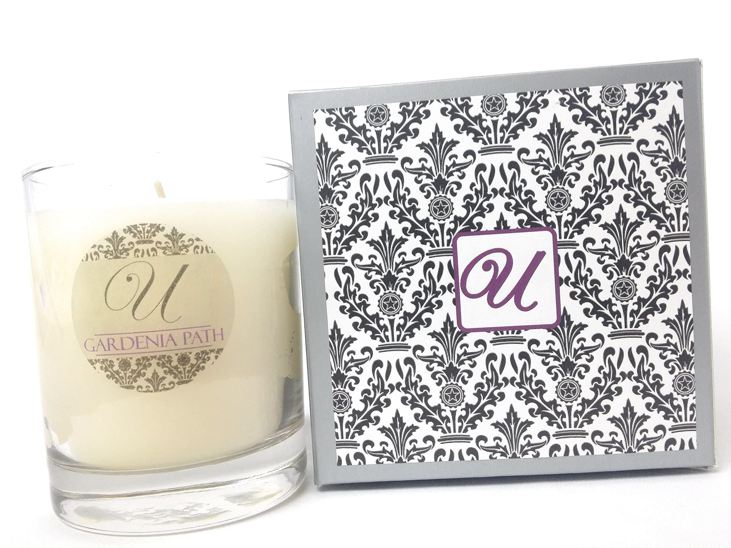Gardenia Scented Candle in 8 oz Glass Jar with Hidden Jewelry Ring (Size 8) - Prize Value $10-$10,000 | Romantic Gift, Home Decor & Aromatherapy