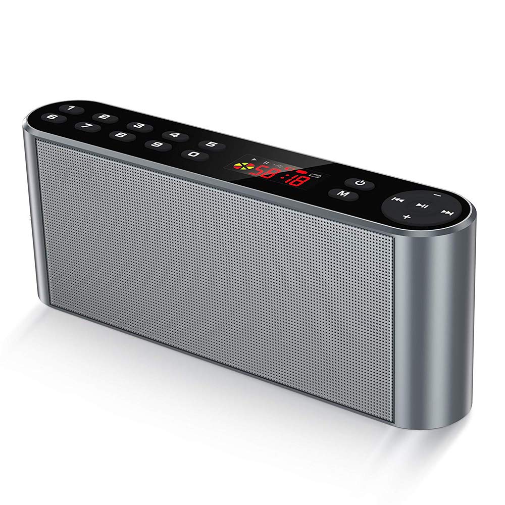 BAOSHIDAER Wireless Bluetooth Speaker with Dual Drivers, HD Sound & Enhanced Bass - Portable Speaker with FM Radio, MP3 Player, Built-in Mic for Outdoor, Travel & Home Use