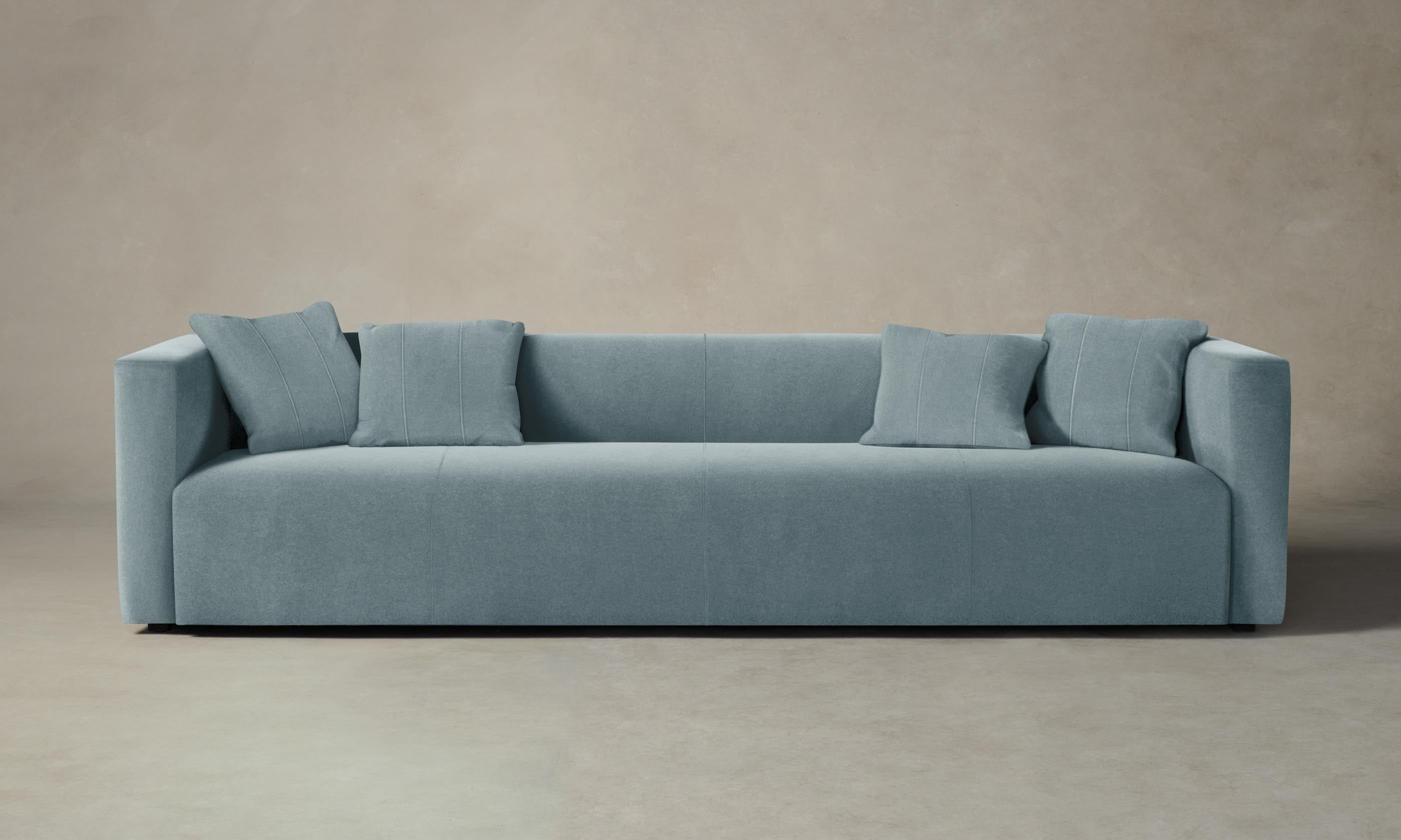 Breuer Sofa in Premium Mohair Fabric - Slate Blue | Modern Living Room & Office Seating for Stylish Home Decor