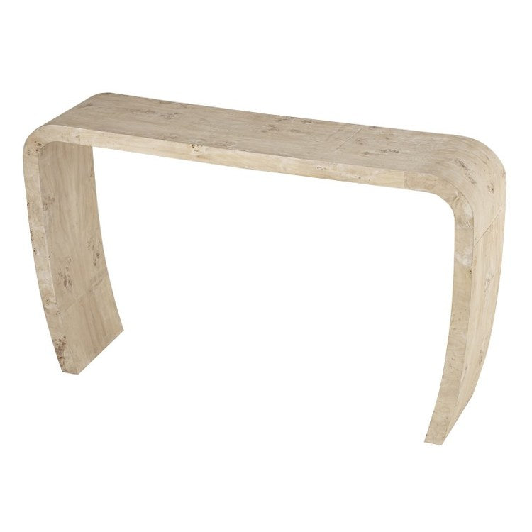 51 x 31 Inch White Burl Accent Table - Modern Side Table for Living Room, Bedroom, or Office - Perfect for Small Spaces & Home Decor
