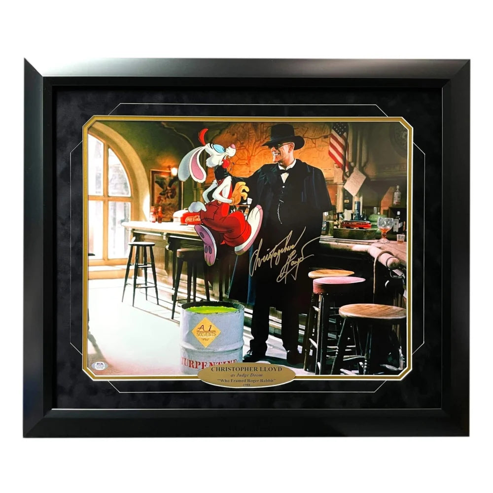 Christopher Lloyd Autographed 16x20 Framed Photo - Who Framed Roger Rabbit - PSA/DNA Certified COA - Perfect for Movie Memorabilia Collectors & Home Theater Decor