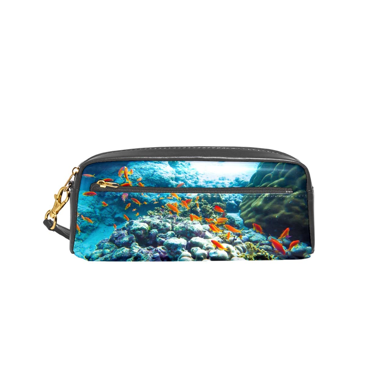 Fish Pencil Case - Simple Fabric Zipper Pen Holder for Markers, Pencils & School Supplies | Office, College, Student, Child & Adult Use | Perfect for School, Work & Travel Organization