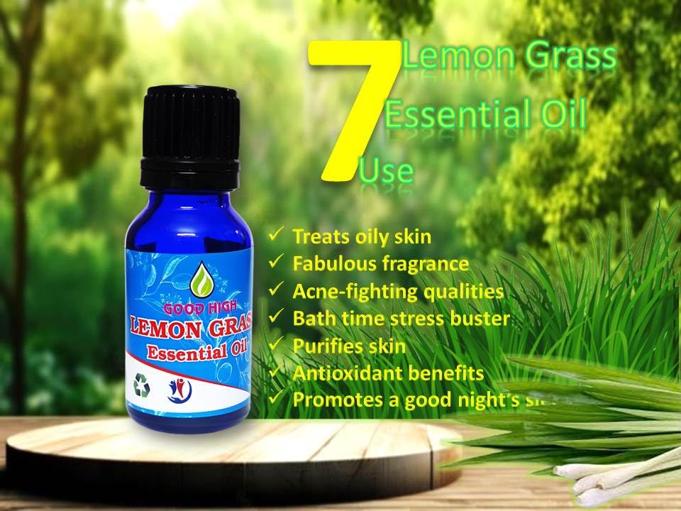 100% Pure Organic Lemongrass Essential Oil - Undiluted, Natural Aromatherapy Oil for Diffuser, Massage & Skin Care - 10mL Bottle for Relaxation & Stress Relief