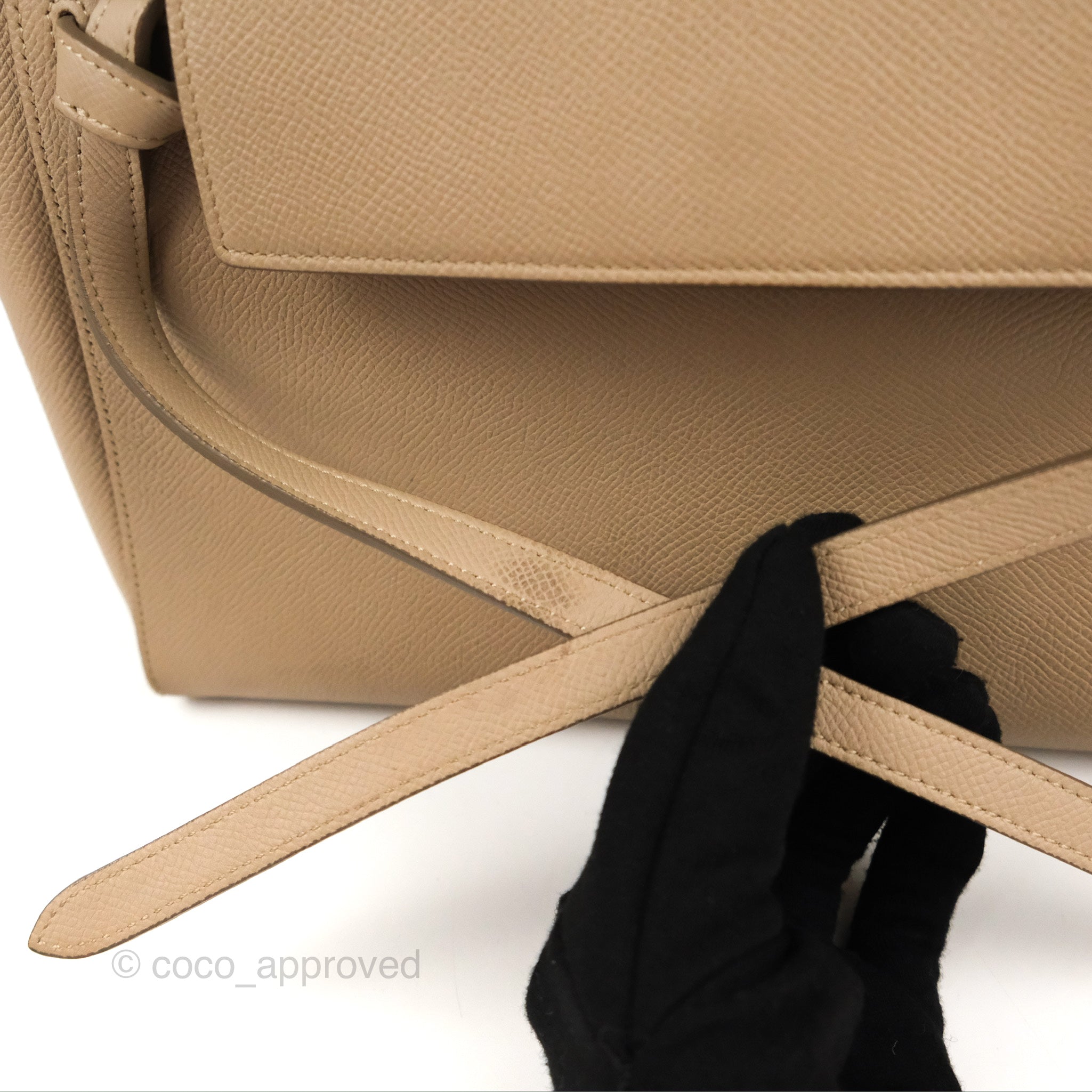 Celine Mini Belt Bag in Light Taupe - Genuine Grained Calfskin with Gold Hardware | Perfect for Everyday Use, Work & Travel