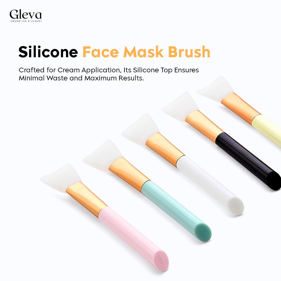 Gleva Soft Silicone Facial Mud Applicator Brush - Hairless Clay Mask Tool for Moisturizing & Beauty Care - Perfect for Sleeping Masks, Spa & At-Home Skincare (Pack of 1) - Ideal for Women & Girls