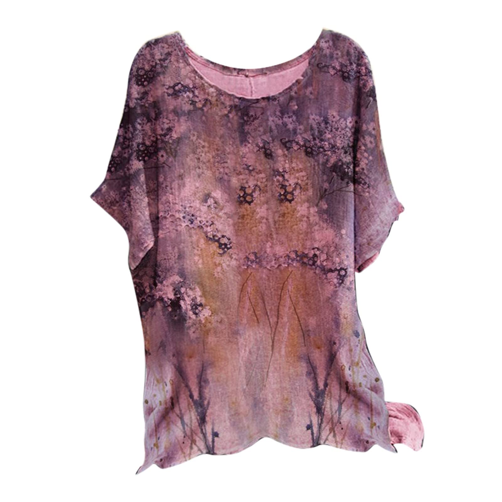 NIANTIE Women's Casual Summer T-Shirts - Crewneck Loose Tunic Tops with Short Sleeves | Perfect for Everyday Wear, Weekend Outings & Summer Vacation