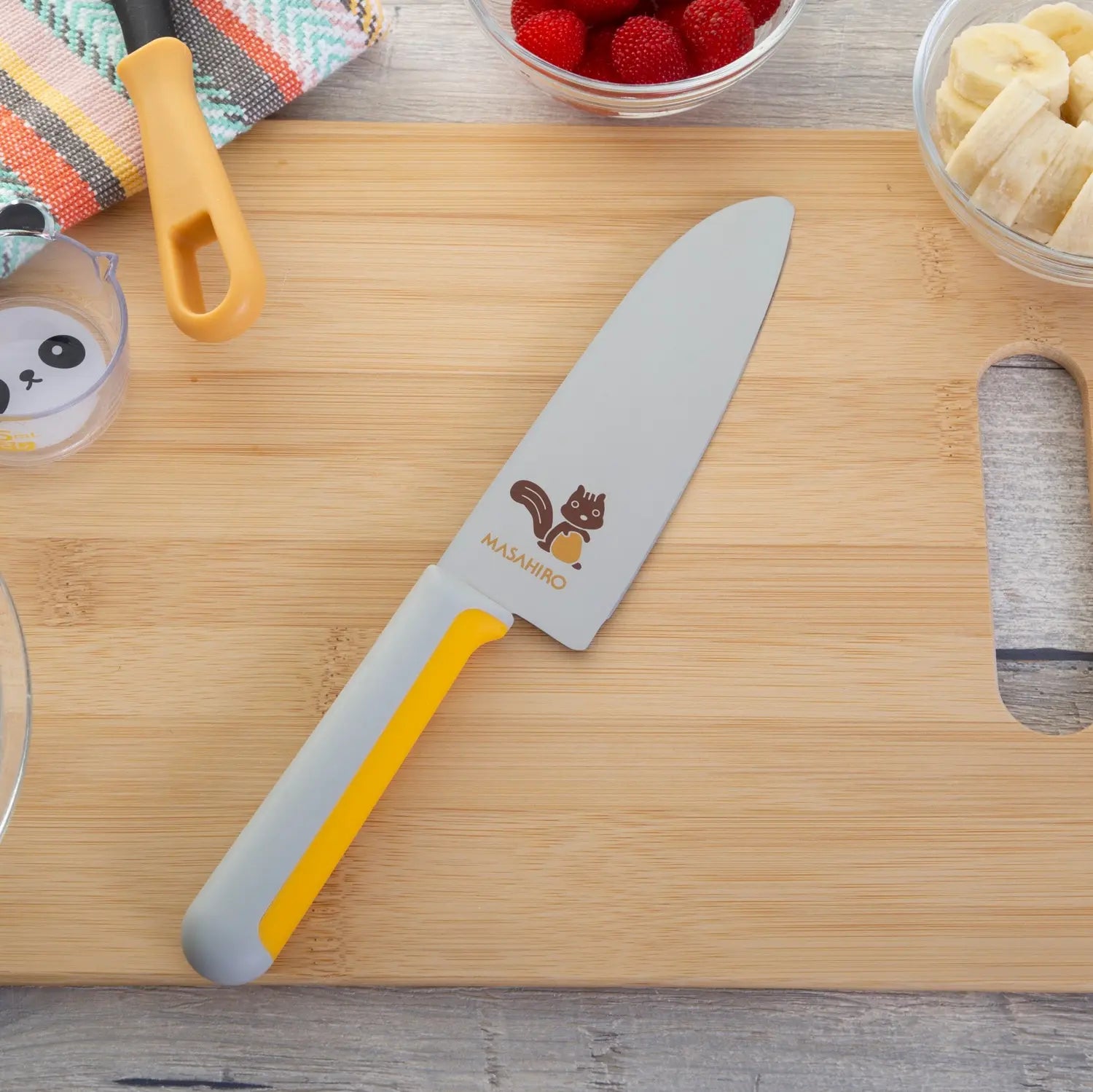Masahiro Stainless Steel Kids Knife - Safe Squirrel-Shaped Design for Children's Cooking & Fruit Cutting | Perfect for Beginners, Cooking Classes & Family Kitchen Activities