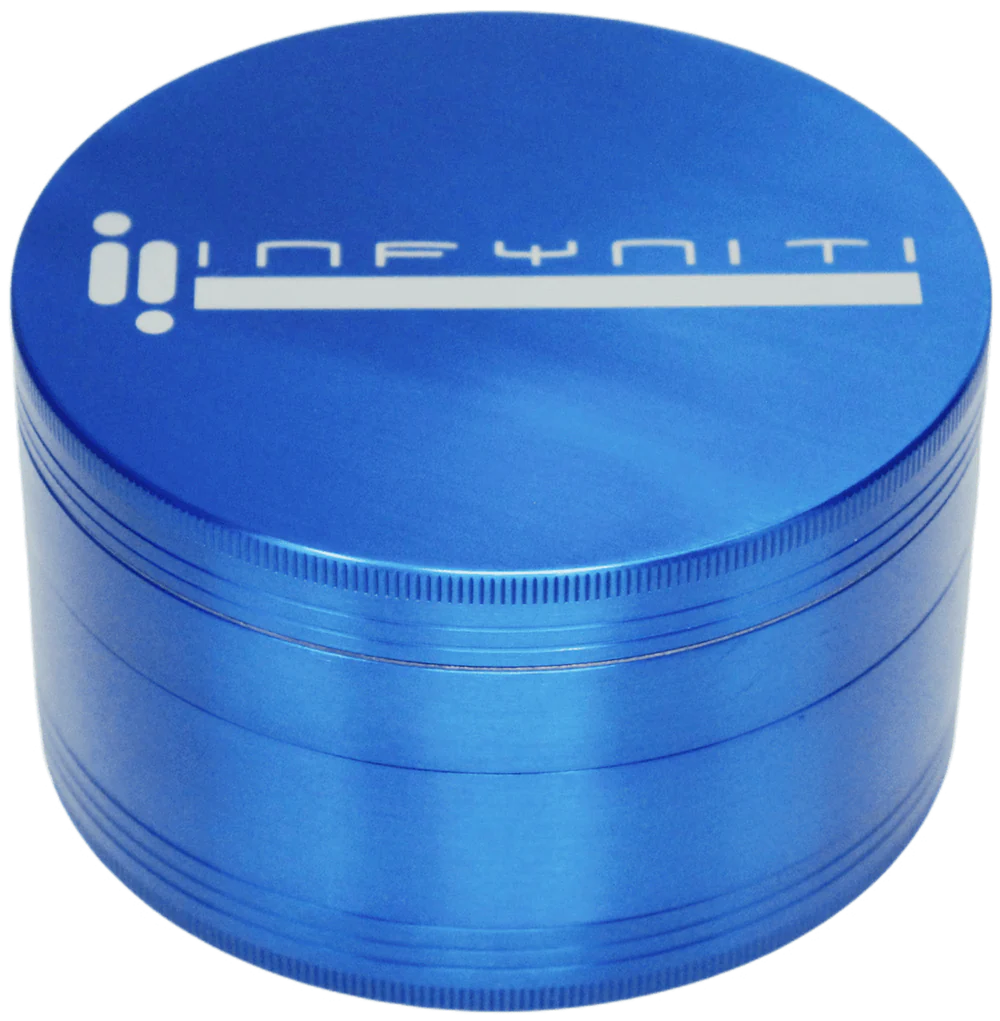 Infyniti Heavy Duty 100mm 4 Piece Herb Grinder - Premium Metal Spice Crusher for Tobacco, Herbs & Spices - Perfect for Home, Travel & Outdoor Use