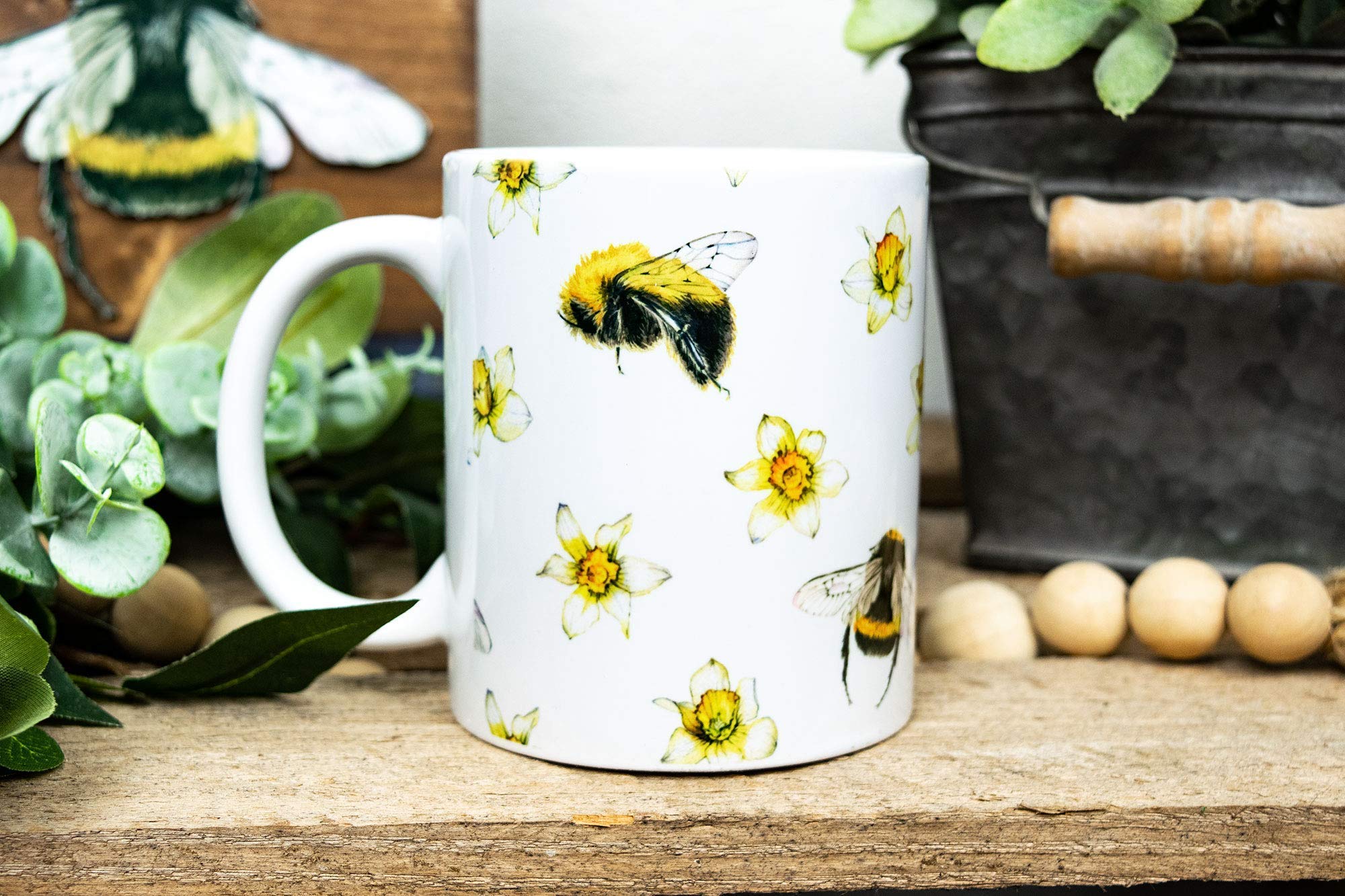 Bumble Bee Coffee Mug - 11oz Ceramic Honey Bee Themed Gift for Women, Bee Lovers & Kitchen Decor - Perfect for Tea, Coffee & Hot Chocolate at Home or Office