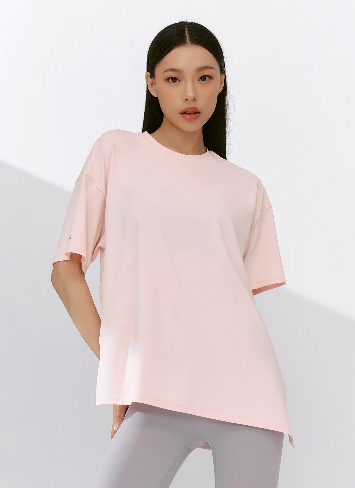 Ice Feather Light 2.0 Unbalanced Loose Fit Short Sleeve T-Shirt for Women - Trendy Oversized Casual Top for Streetwear, Summer Outfits & Layering