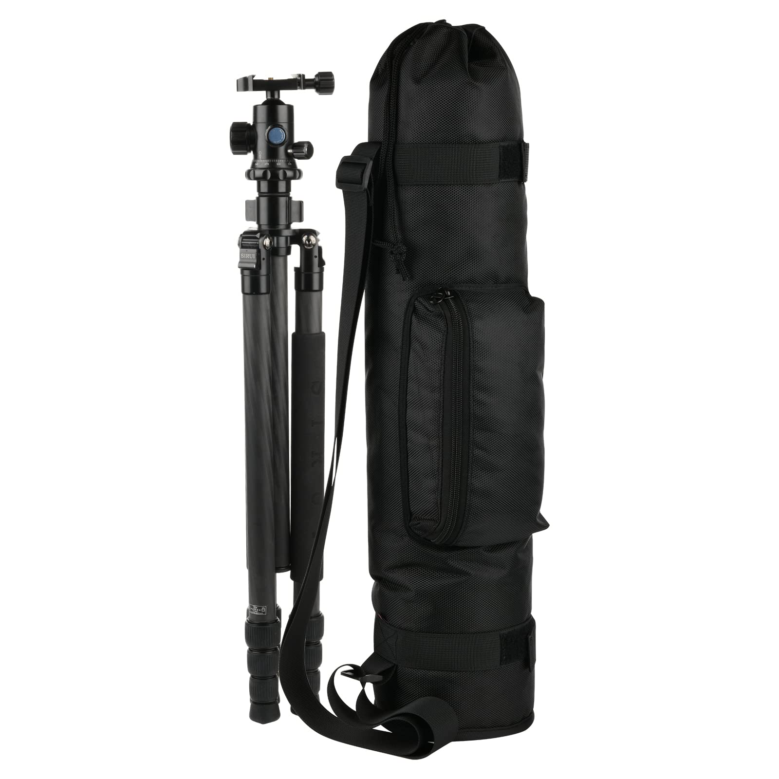 TXEsign 24” Heavy Duty Nylon Tripod Carrying Case Bag - Compatible with Gitzo, Manfrotto Tripods - Camera Tripod Travel Bag with Outer Pocket for Light Stands, Monopod & Mic Stand - Perfect for Photography, Videography & Outdoor Adventures