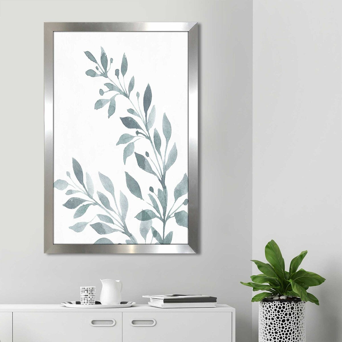 Conrad Knutsen Blue Botanical Wash I Acrylic Print - Modern Wall Art for Living Room, Bedroom & Office Decor