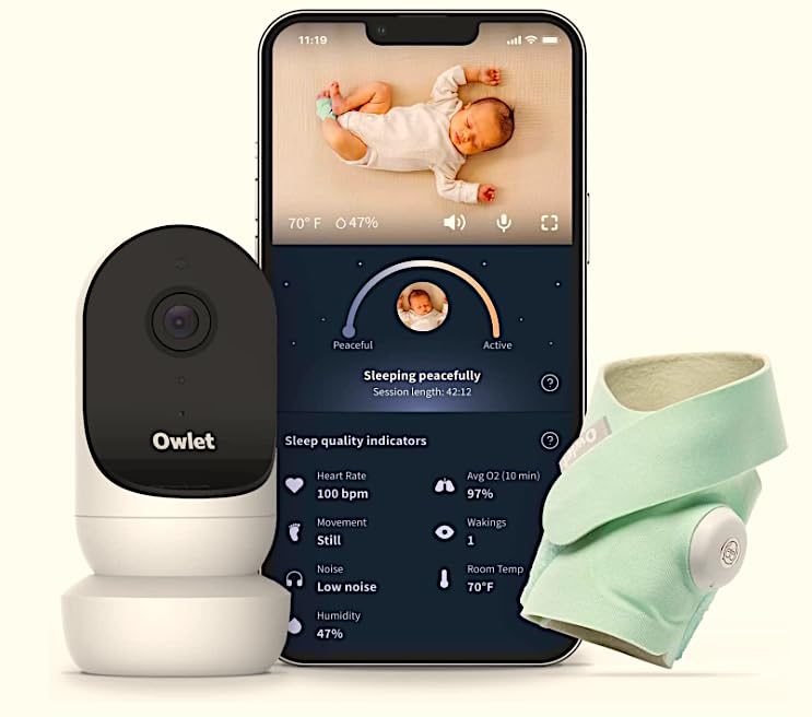 Owlet Cam 2 Smart Baby Monitor 1080p HD + Dream Sock Bundle with 15.7