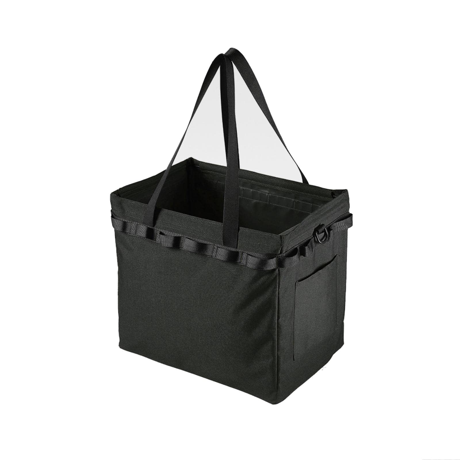 Large Capacity Outdoor Picnic Tote Bag - Portable Folding Camping Travel Storage Organizer with Firewood Pocket (Black) | Perfect for Picnics, Hiking, Beach Trips & Grocery Shopping
