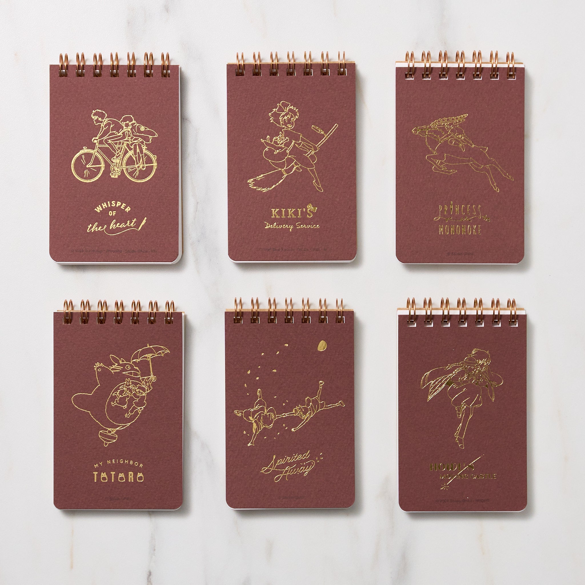 Studio Ghibli Foil Mini Ring Notebook - Spirited Away, My Neighbor Totoro & Howl's Moving Castle Anime Collection - Cute Kawaii Japanese Stationery for School, Office & Travel Note Taking