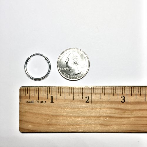 20mm Sterling Silver Endless Hoop Earrings - 3/4 Inch Diameter for Women | Perfect for Everyday Wear, Office & Special Occasions