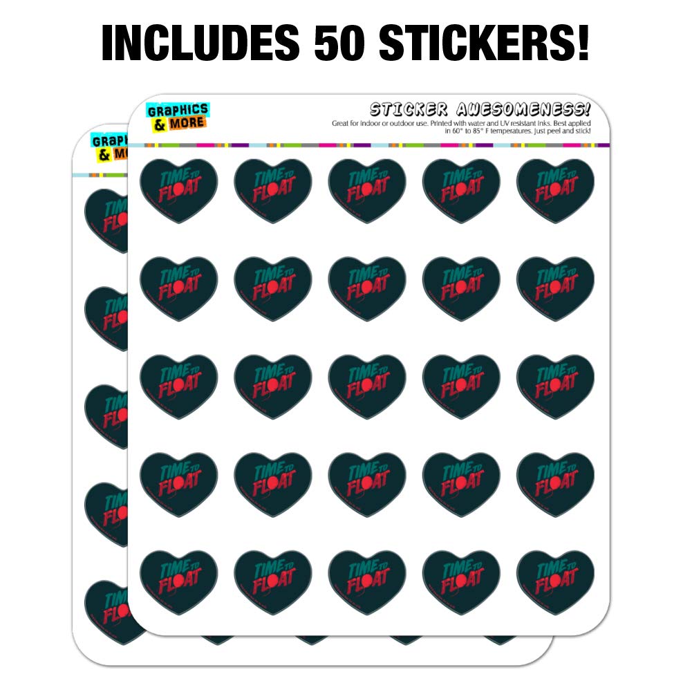 IT Chapter 2 Time to Float Heart Shaped Planner Stickers - Scrapbook Decoration, Bullet Journal Supplies, DIY Craft for Horror Movie Fans & Scrapbooking Enthusiasts