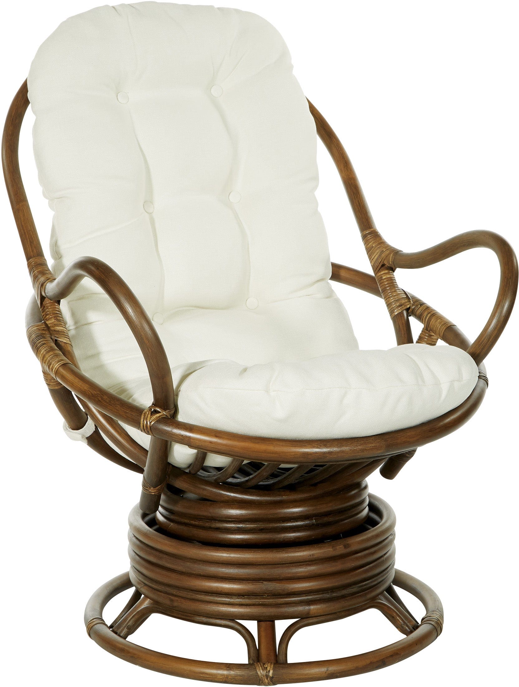 Office Star Kauai Rattan Swivel Rocker Chair [KAU320] - Comfortable Wicker Swivel Rocking Chair for Living Room, Patio, and Office