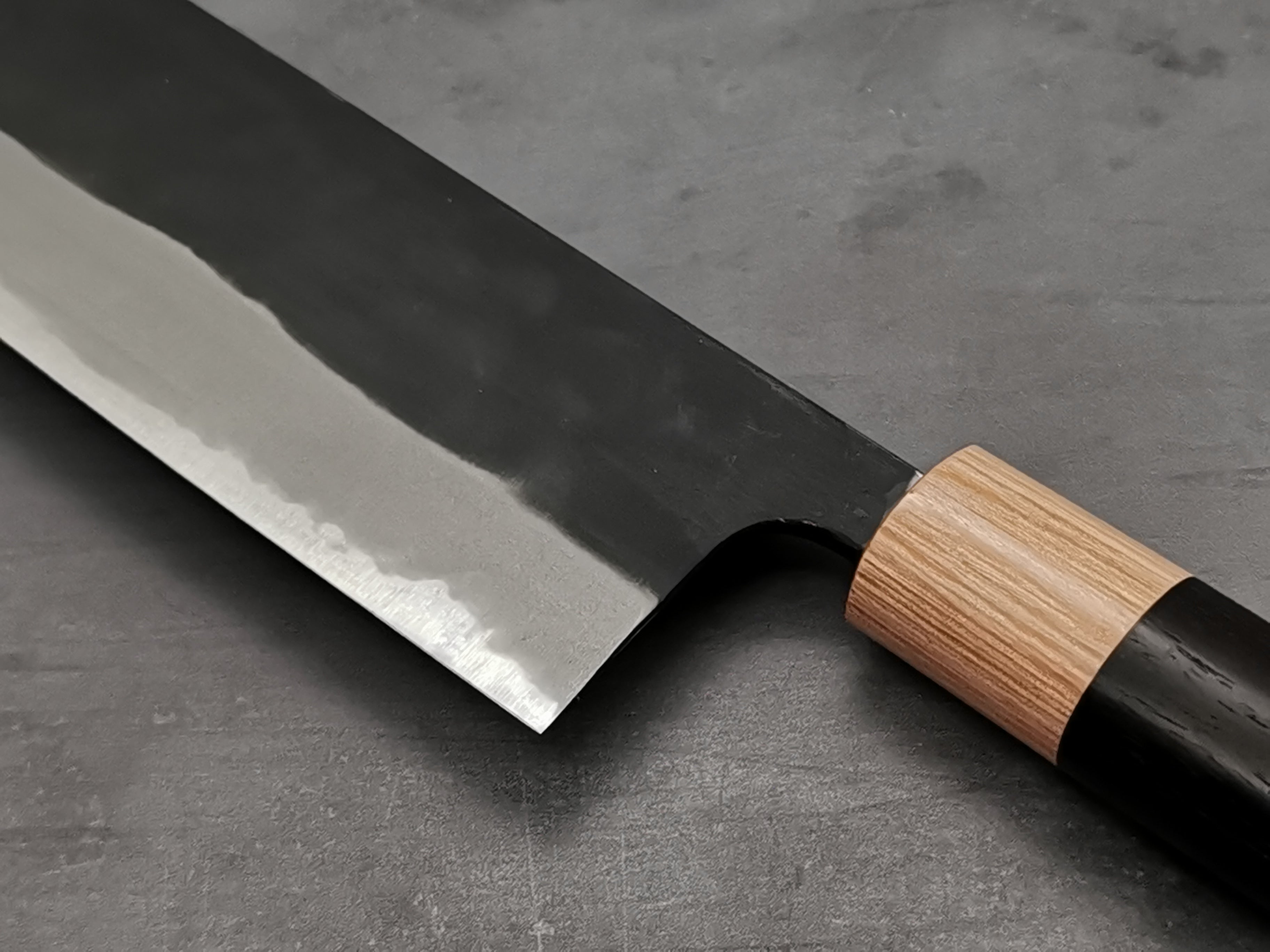 Premium Nakamura Hamono Kaishin White #2 Kurouchi Nakiri Knife - Japanese Vegetable Cleaver for Professional Chefs & Home Cooking - Perfect for Slicing, Dicing & Chopping Vegetables