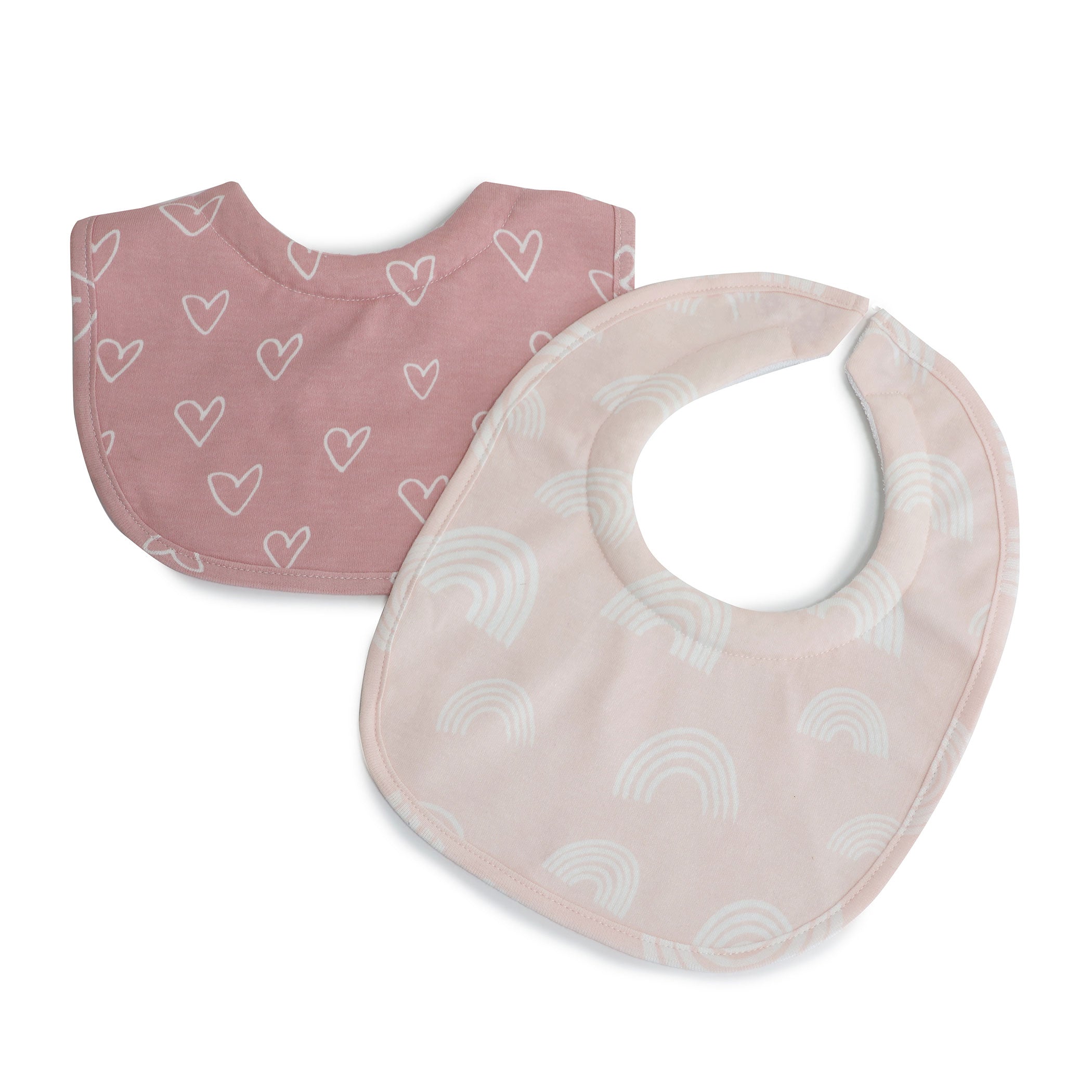 Nordic Style 2-Pack Dribble Bibs for Babies - Dusty Berry & Rose | Soft & Absorbent Drool Bibs for Teething, Feeding, and Everyday Use