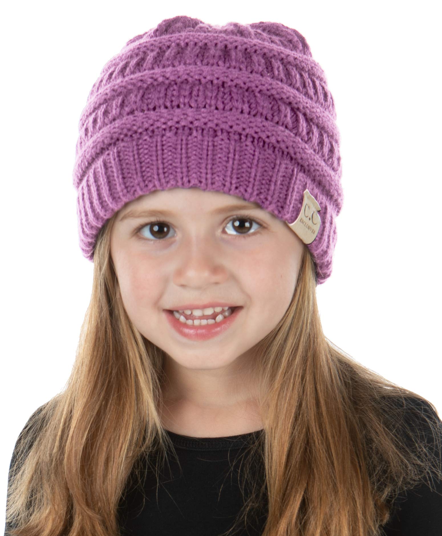 Funky Junque Exclusives Warm Winter Knit Skull Cap Hat for Toddlers & Kids - Cozy Beanie for Cold Weather, Outdoor Play & Family Photos