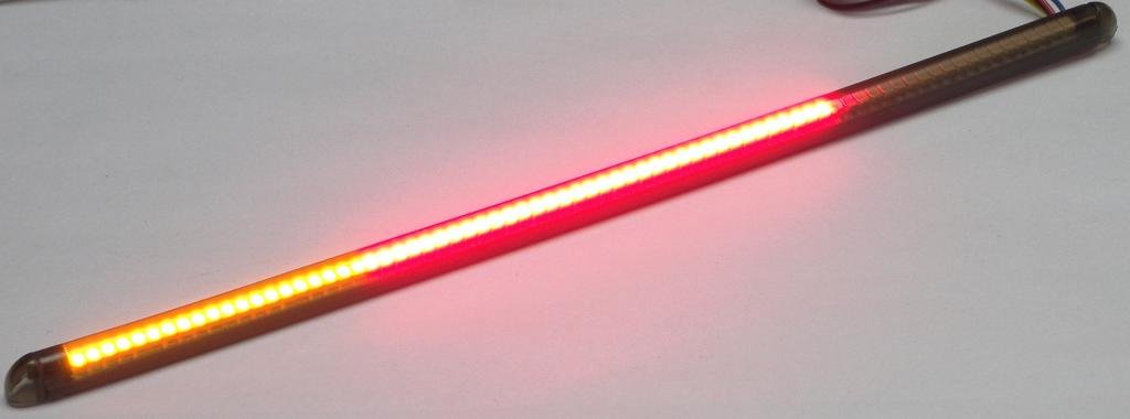 FA-8-A-S 8-Inch LED Flexible Motorcycle Light Bar with Smoked Lens - Center Taillight & Amber Turn Signals for Enhanced Visibility & Safety - Perfect for Night Riding, Off-Road Adventures & Custom Bike Builds