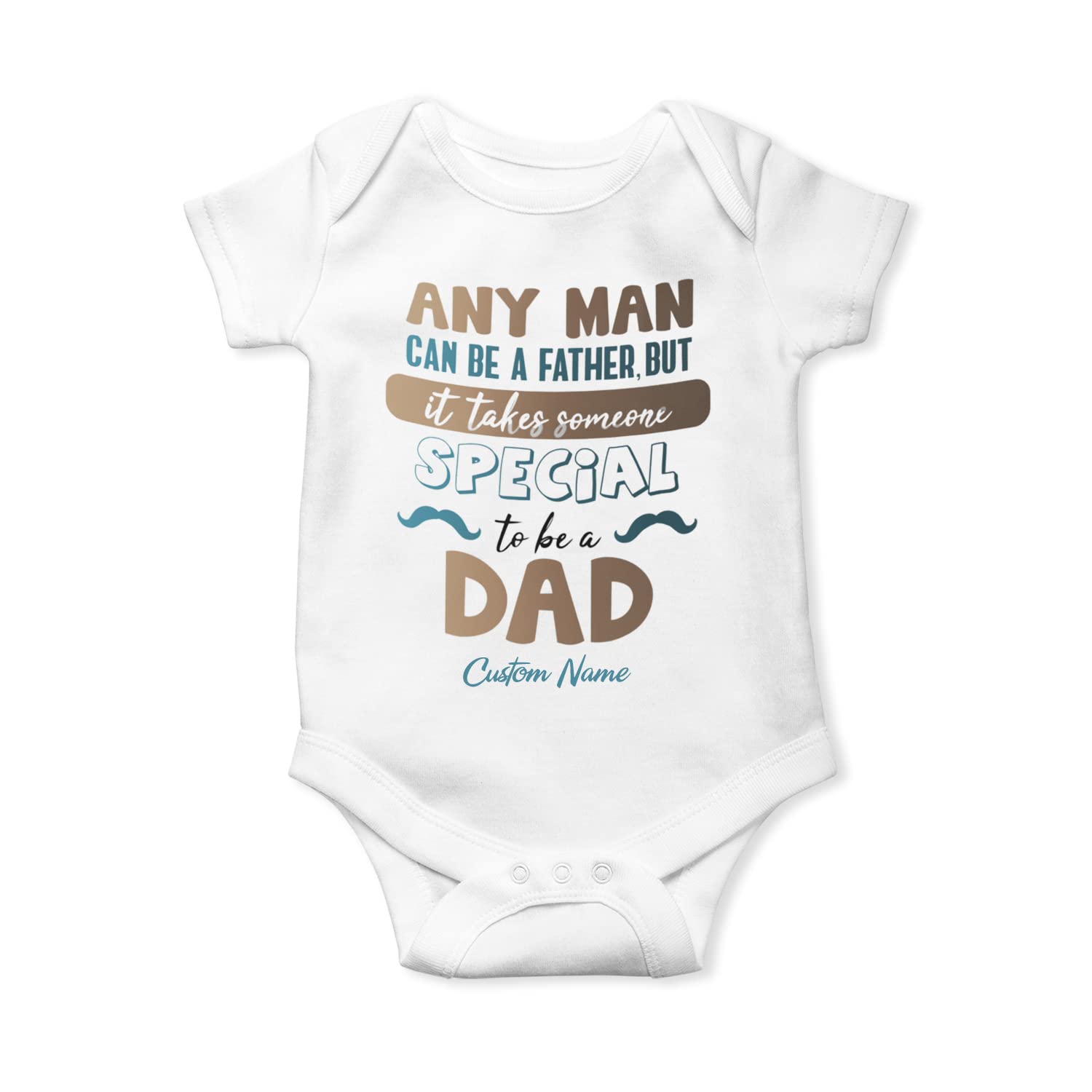 Personalized 'Any Man Can Be A Father' Baby Onesie Bodysuit - Cute Father's Day Gift for Kids & New Dads | Perfect for First Father's Day, Baby Showers & Family Photos