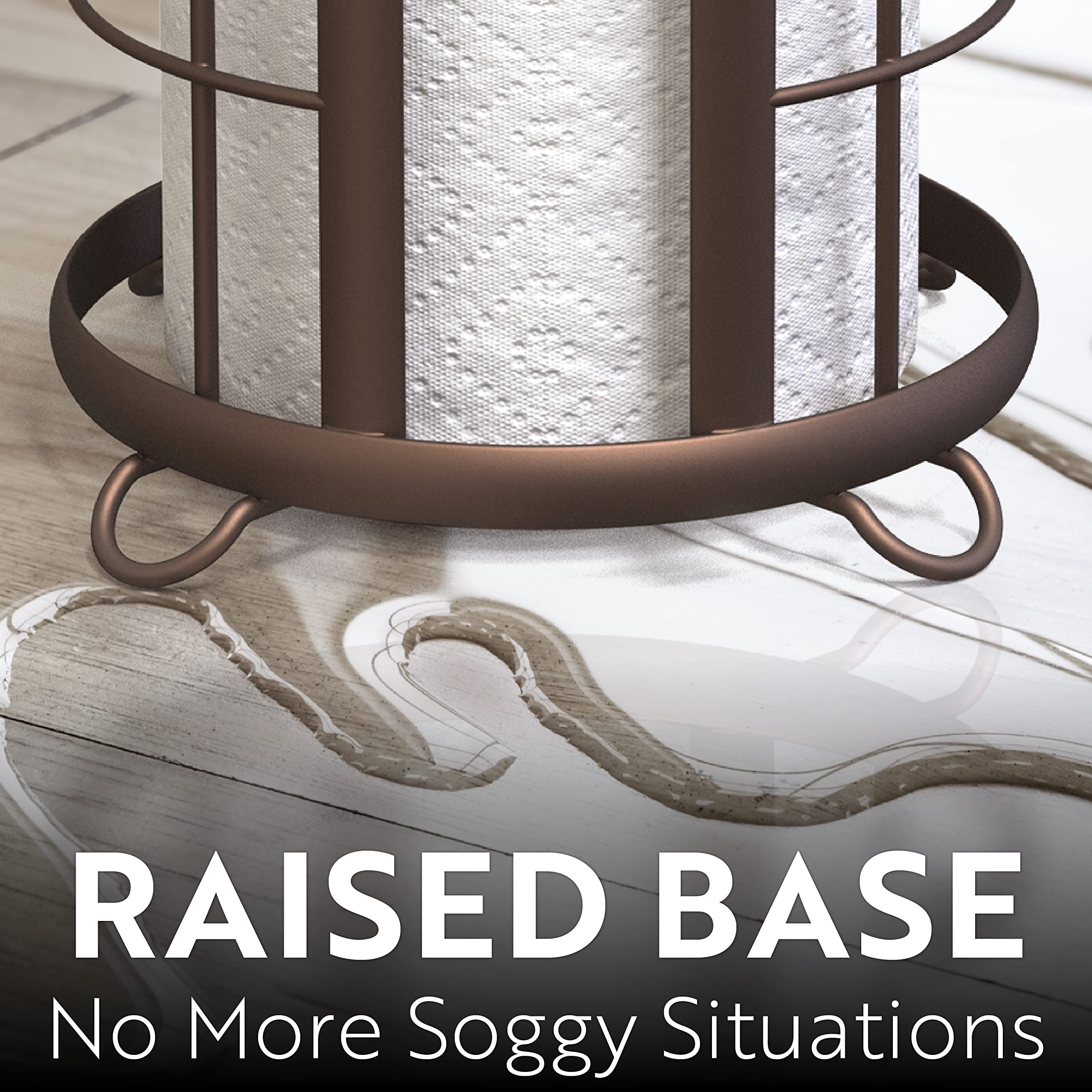 BROOKSTONE Bronze Toilet Paper Holder Stand - Modern Freestanding Bathroom Tissue Organizer with Minimalist Design | Holds Mega Rolls | Perfect for Small Bathrooms, Powder Rooms & RV Toilets