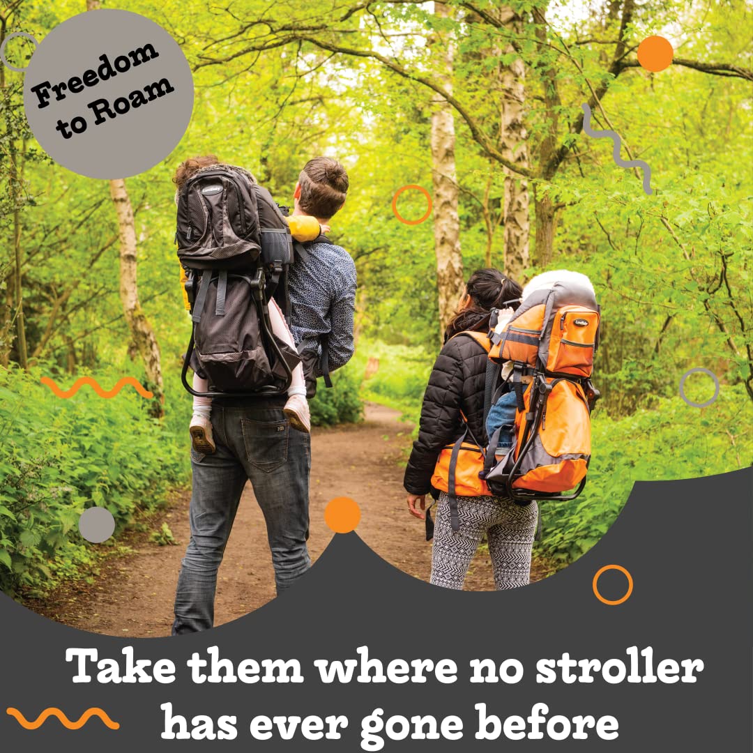 Best Hiking Baby Carrier Backpack - Comfortable & Adjustable Toddler Backpack Carrier with Diaper Changing Pad, Insulated Pocket & Sun/Rain Hood - Perfect for Outdoor Adventures, Travel & Family Hiking