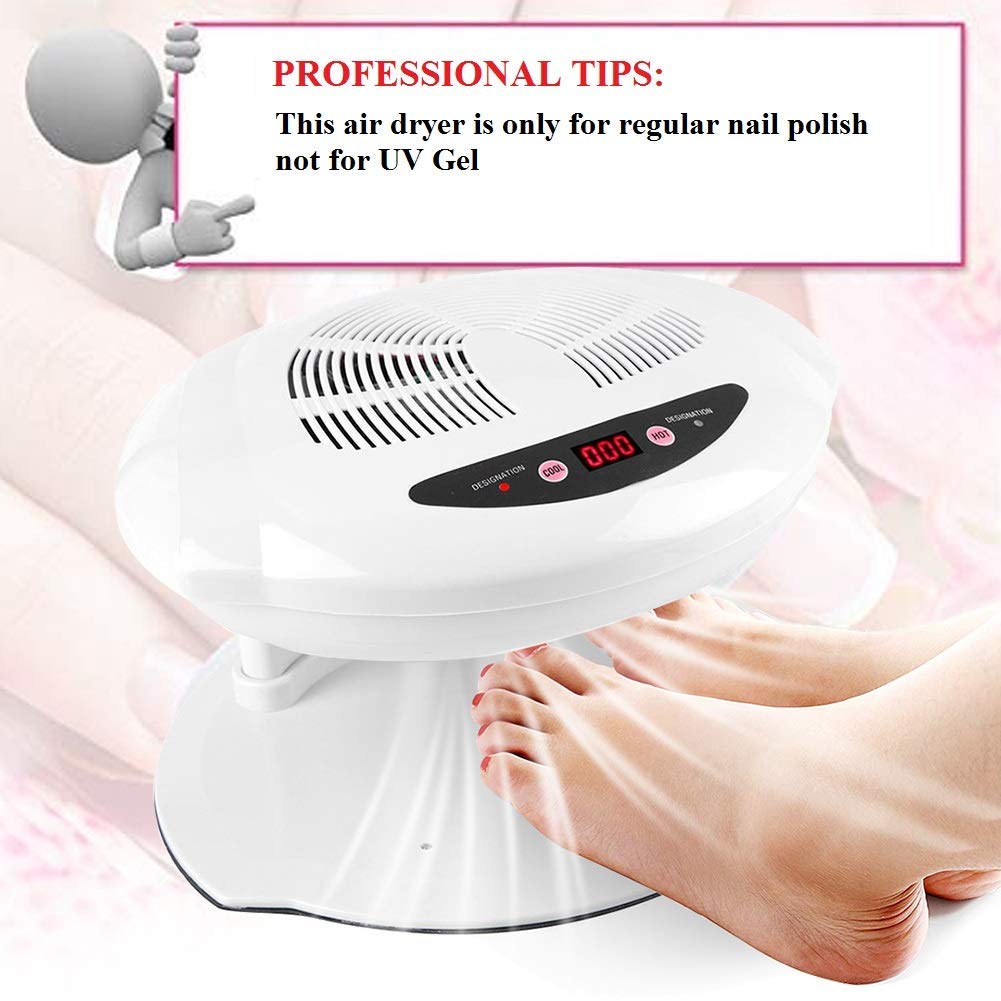Professional Nail Dryer with Intelligent Sensor - Hot & Cold Air Nail Polish Drying Fan for Fast Manicure (110V, White) | Perfect for Home Salon, Nail Art Studio & DIY Gel Polish Application