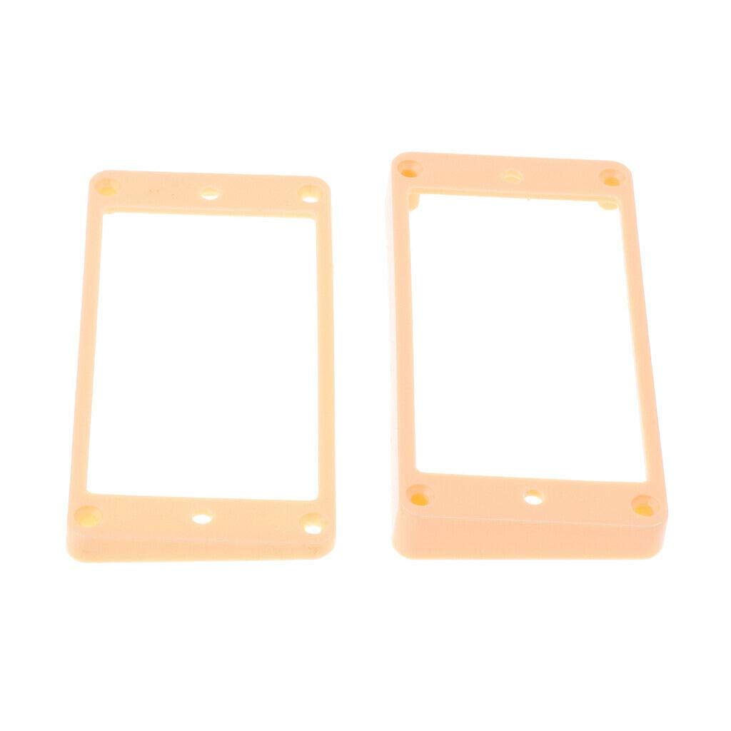 Premium Cream Curved Pickup Frames & Mounting Rings for LP Electric Guitar - Replacement Parts for Gibson Les Paul Style Guitars - Perfect for DIY Guitar Repair & Custom Upgrades