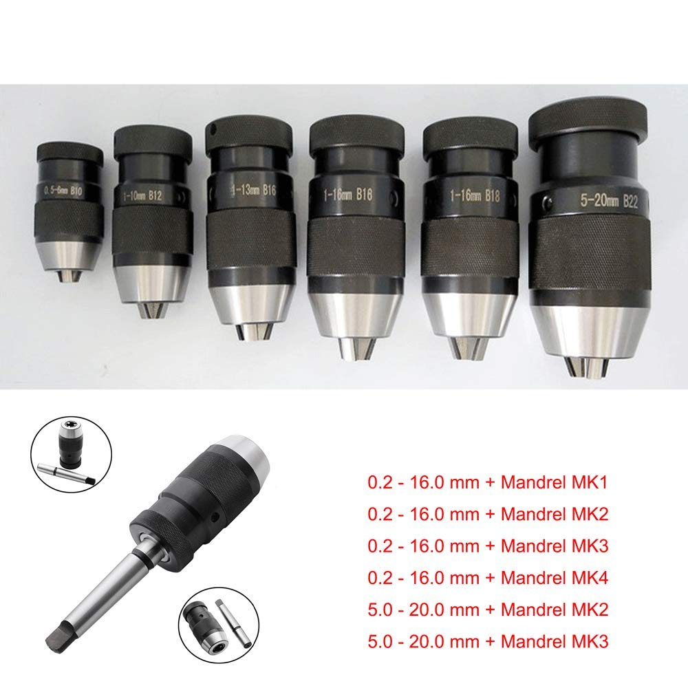 Heavy Duty Keyless Drill Chuck for CNC Lathe & Milling Machine - Self-Tightening Replacement Tool with Adaptor - Perfect for Metalworking, Woodworking & DIY Projects