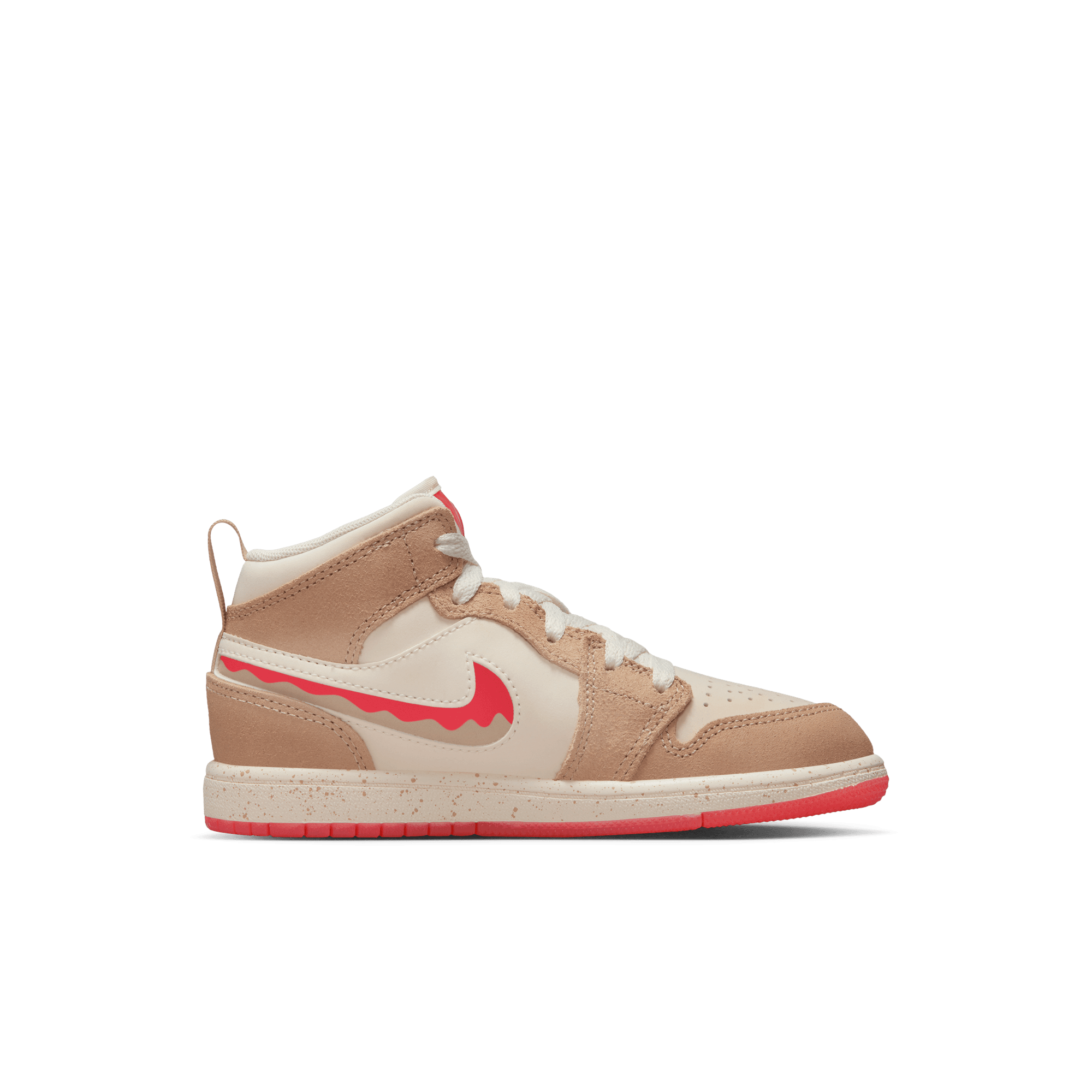 AIR JORDAN 1 MID SE (PS) PEANUT BUTTER & JELLY - Stylish Kids Basketball Shoes for School & Casual Wear - Perfect for Sports, Playground & Everyday Outfits