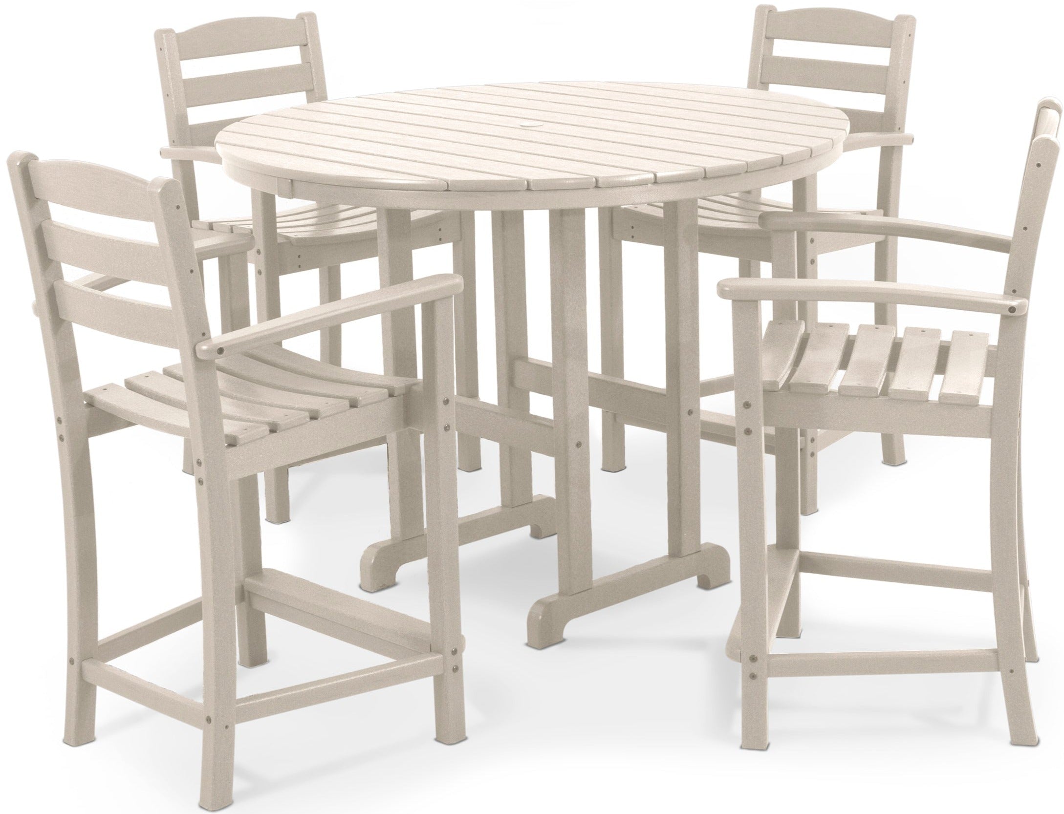 POLYWOOD La Casa Cafe 5-Piece Outdoor Counter Height Dining Set - Patio, Deck, Poolside Bistro Table and Chairs for Backyard, Garden, Restaurant