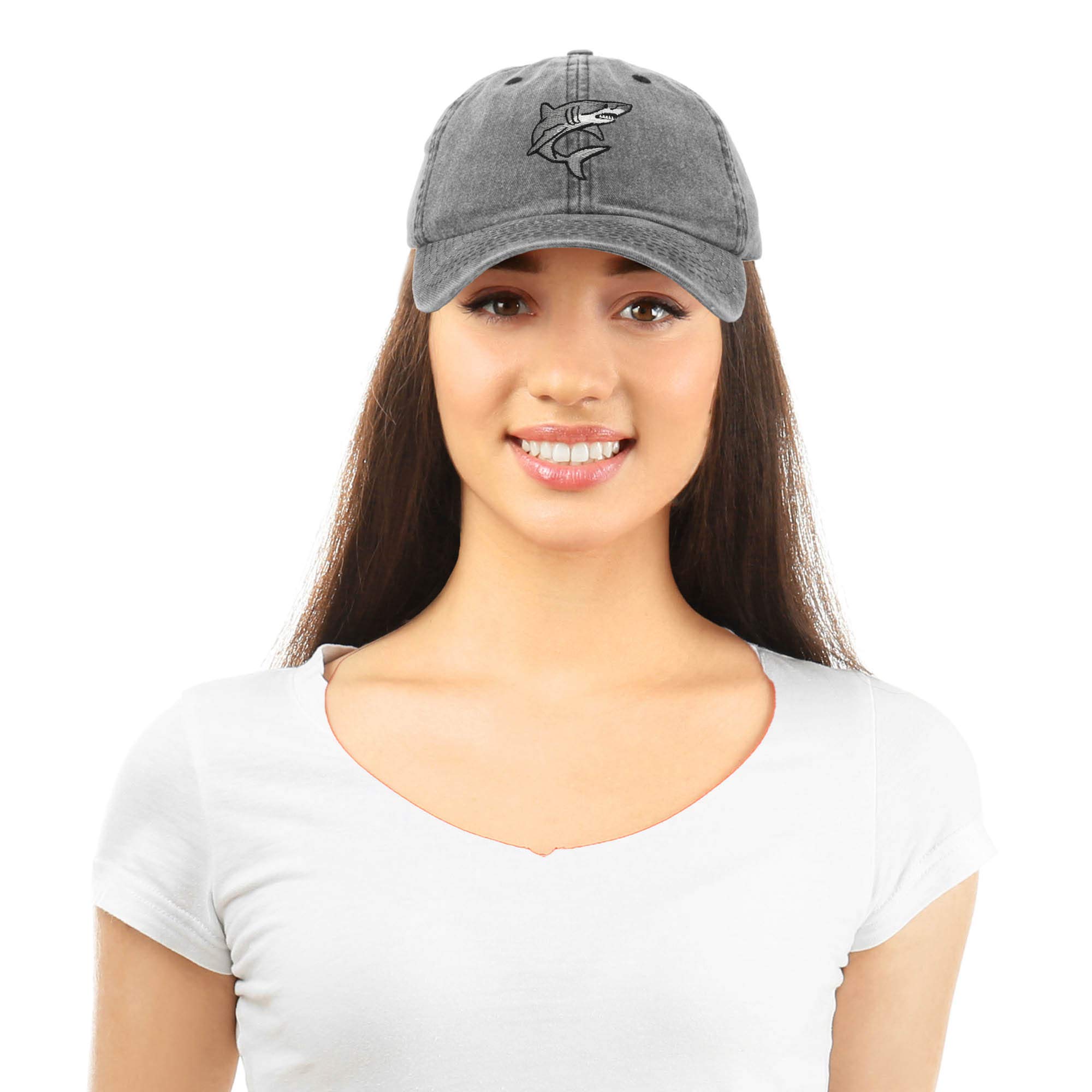 DALIX Embroidered Great White Shark Baseball Cap - Adjustable Cotton Hat for Men & Women - Perfect for Fishing, Beach, and Outdoor Activities