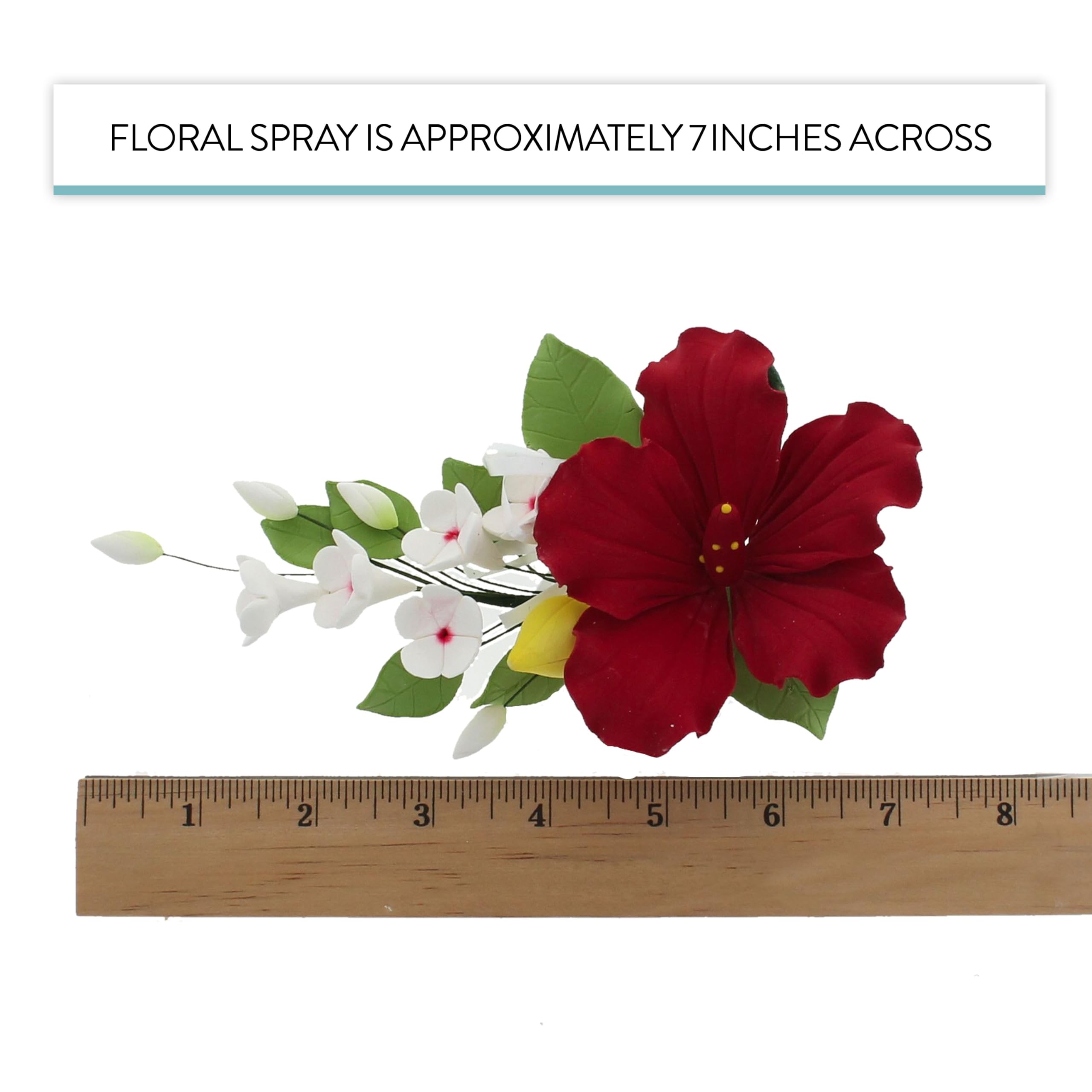 Chef Alan Tetreault Red Hibiscus Sugar Cake Flowers - Edible Cake Topper for Hawaiian Themed Cakes, Cupcakes & Desserts - 1 Count - Perfect for Tropical Parties, Weddings & Birthday Celebrations