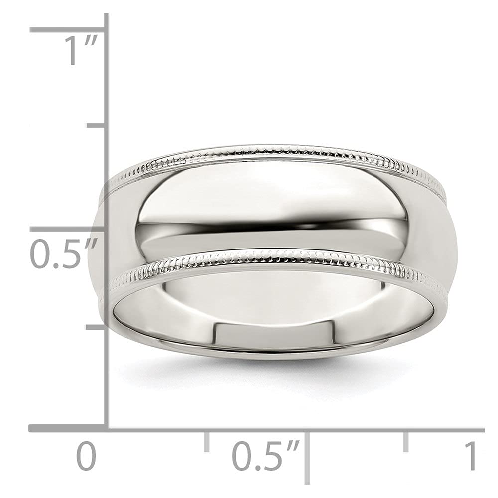 925 Sterling Silver 7mm Half Round Milgrain Wedding Band Ring for Women & Men - Elegant Promise Rings, Anniversary Bands & Bridal Jewelry - Perfect for Engagements, Weddings & Special Occasions