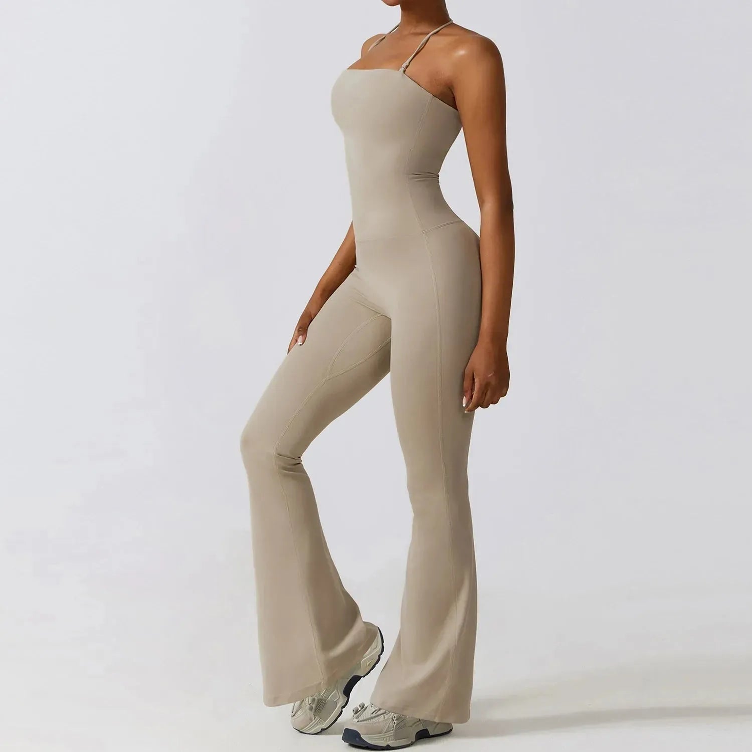 Women's Bell Bottoms Gym Set - One Piece Yoga Suit & Flare Leggings | Stretchy Workout Romper & Bodysuit for Yoga, Pilates & Dance | Perfect for Fitness, Gym & Lounge Wear
