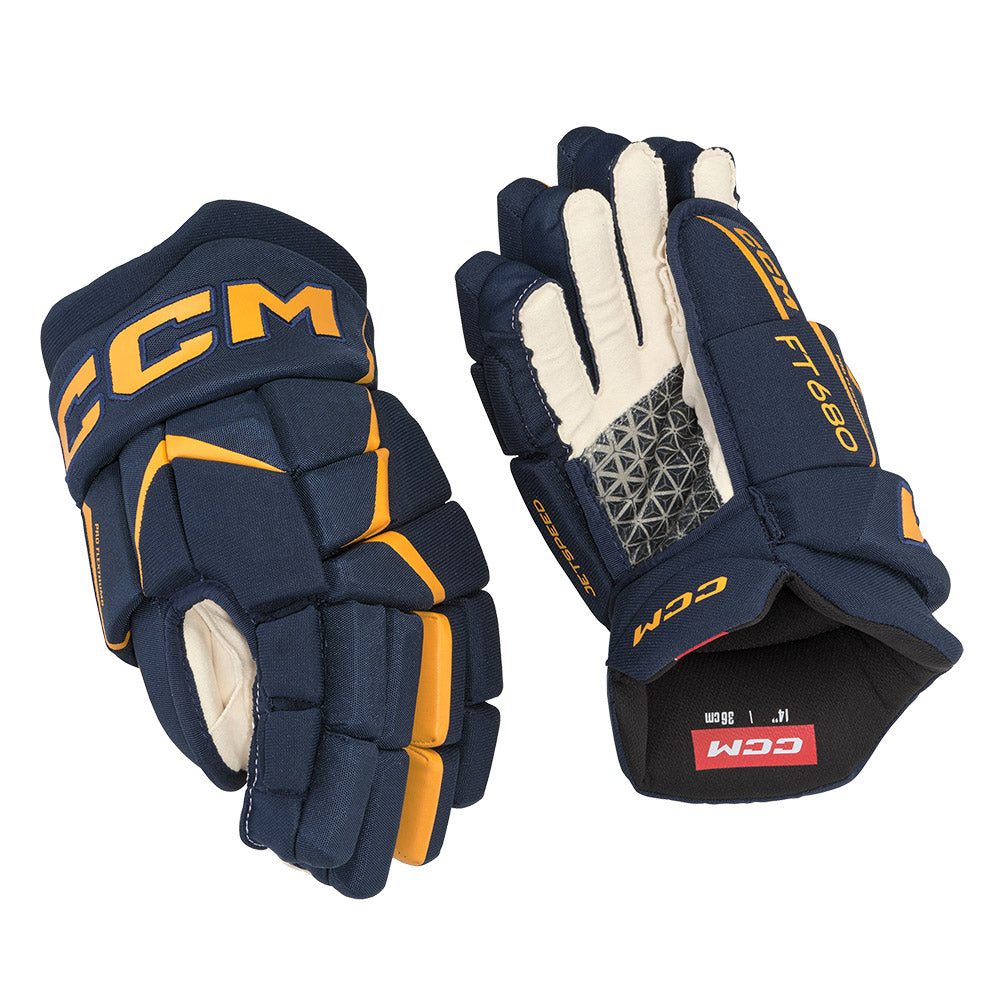CCM Jetspeed FT680 Junior Ice Hockey Gloves - Youth Protective Gear for Ice Skating & Hockey Practice - Perfect for Games, Training & Winter Sports