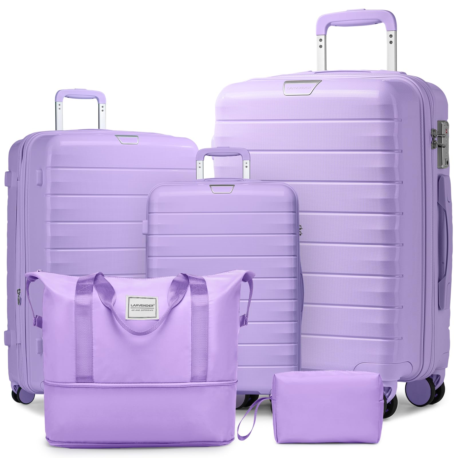 5-Piece Lavender Luggage Set with Expandable Duffel Bag - 28