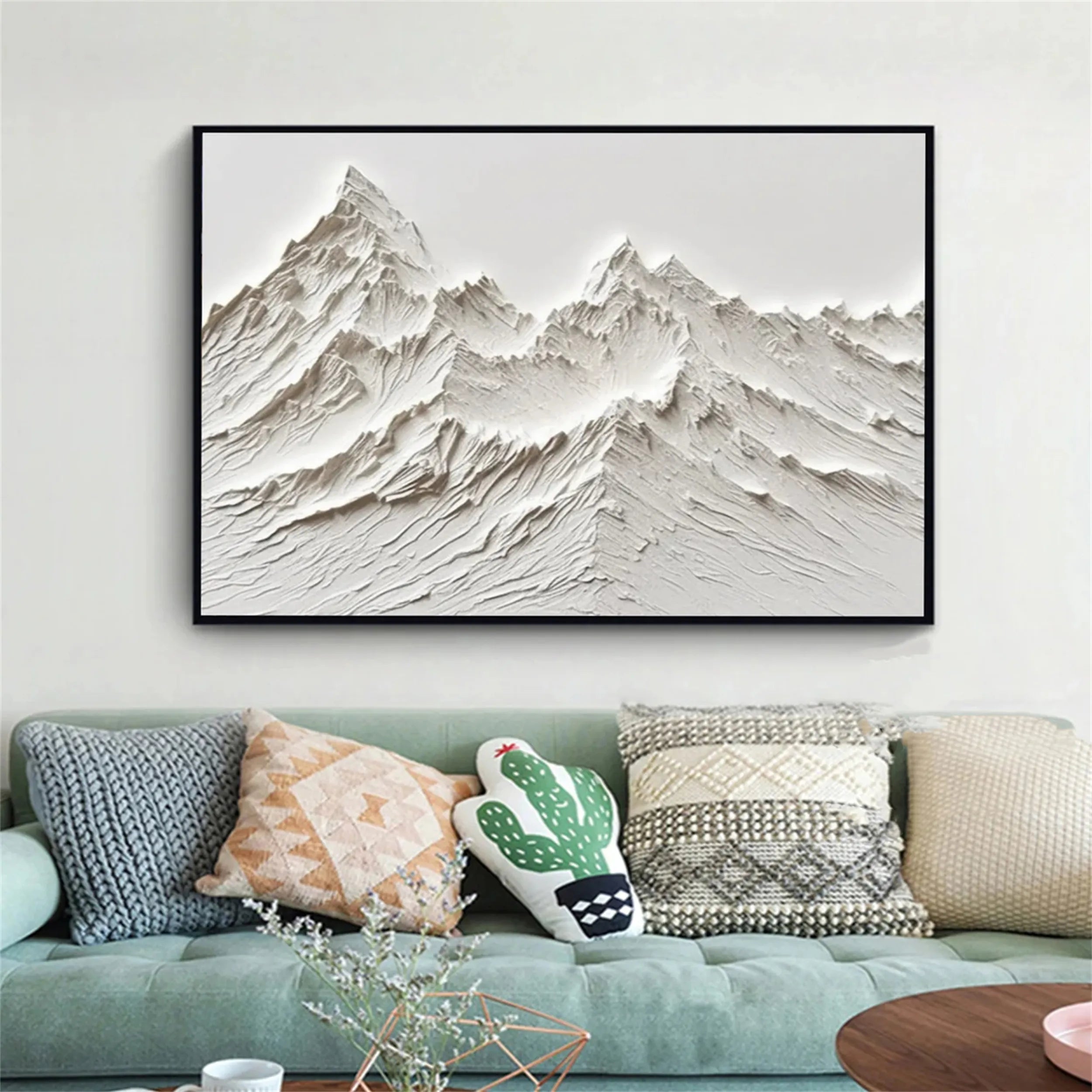 White Minimalist Textured Painting Canvas #MM239 - Premium Abstract Wall Art for Modern Home & Office Decor