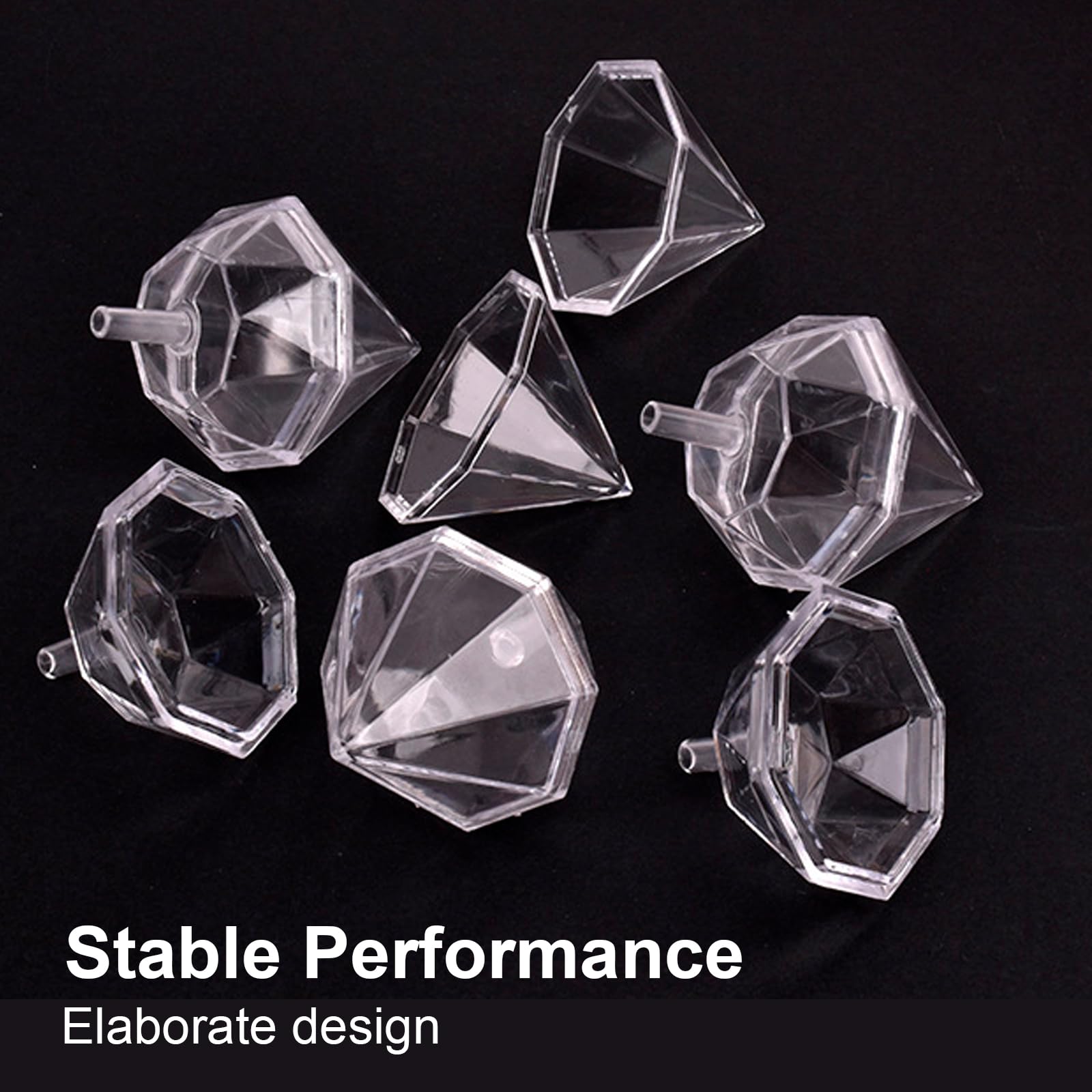 80pcs Clear Diamond Chocolate Cups - Plastic Candy Truffle Holders for Bouquet, Wedding, Birthday Party & Graduation Decor | Perfect for DIY Chocolate Arrangements & Gift Packaging