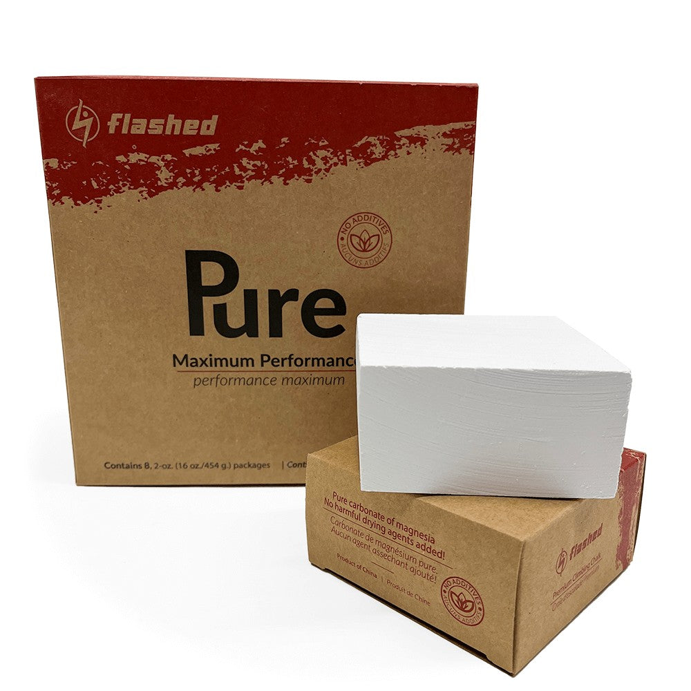 Premium Flashed Chalk Block - 2oz (56g) for Rock Climbing, Gymnastics & Weightlifting | Non-Toxic, Dust-Free Grip Enhancer