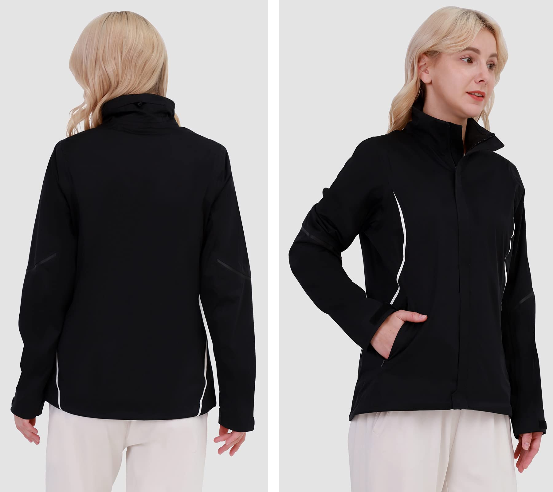 Waterproof & Breathable Women's Golf Rain Jacket - 20K Ultra Lightweight Windproof Sport Coat for Outdoor Activities, Hiking & Casual Wear
