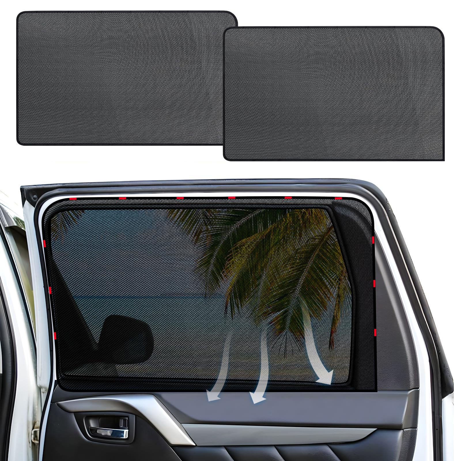 ZATOOTO Magnetic Car Window Shades for Baby - UV & Heat Protection Mesh Sun Shade for Back Windows - Perfect for Sleeping, Camping & Road Trips (Set of 2)