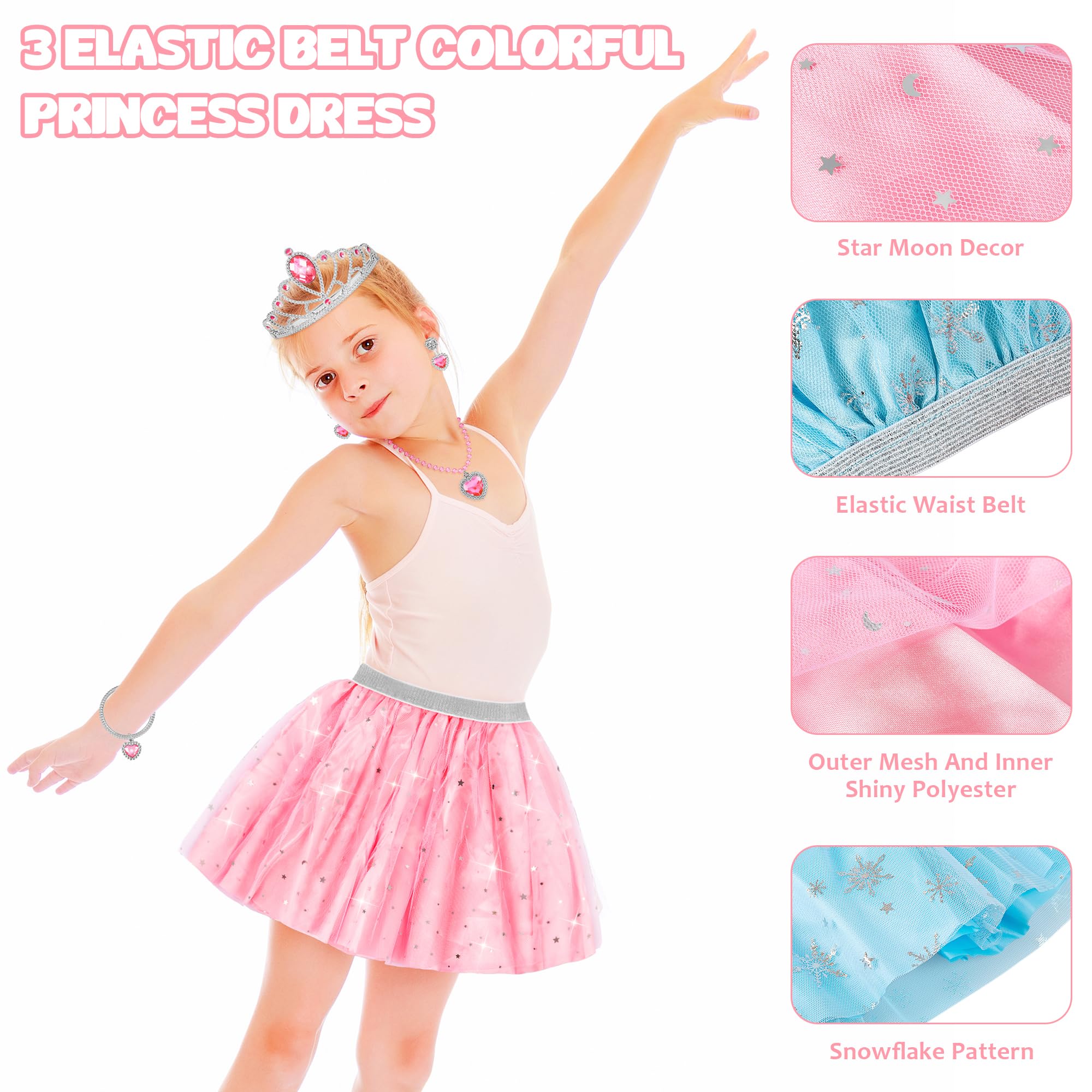 Princess Dress Up Set with Jewelry - Role Play Costume & Accessories for Girls Ages 3-6 | Perfect for Birthday Parties, Dress Up Play & Pretend Games