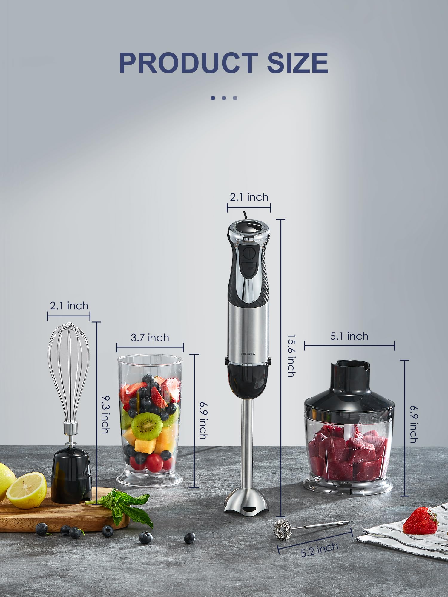 **5-in-1 1000W Immersion Hand Blender with Stainless Steel Blade & Copper Motor - Includes Mixing Beaker, Whisk & Milk Frother - Perfect for Smoothies, Purees, Baby Food & Cooking (Black)**    *Ideal for blending soups, sauces, milkshakes, and homemade baby food – great for kitchens, cafes, and busy parents!*