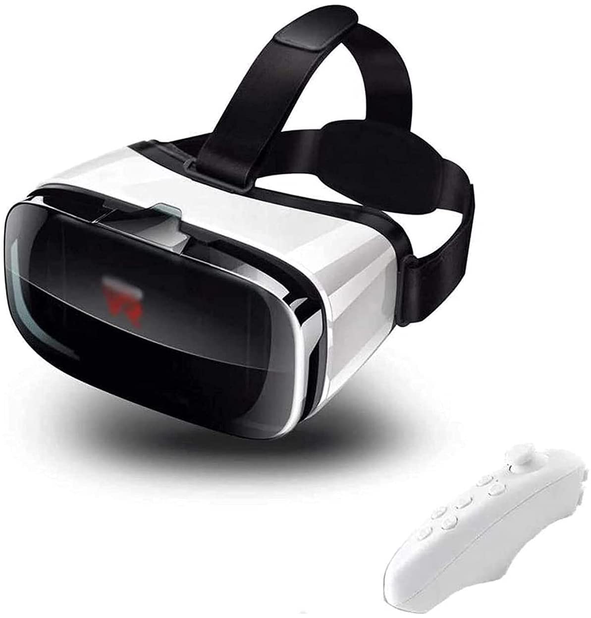 VR Headset for iPhone & Android - 3D Virtual Reality Goggles with Remote Controller | Adjustable White VR Glasses for Gaming, Movies & Immersive Experiences