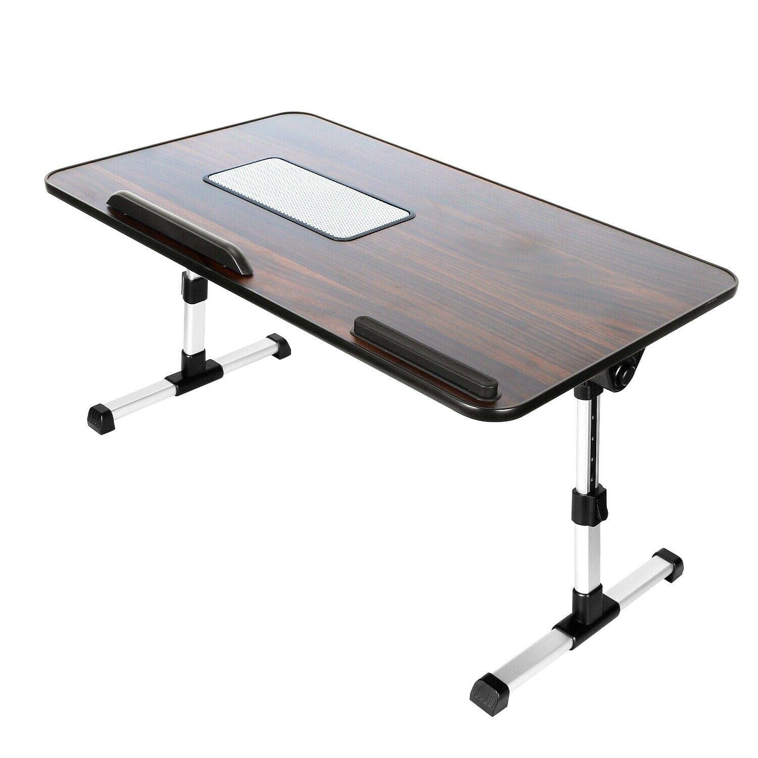 Portable Folding Laptop Desk - Adjustable Lap Tray Stand for Sofa, Bed & Office - Lightweight Bedside Table with Food Tray - Perfect for Working, Eating & Reading in Bed or Living Room